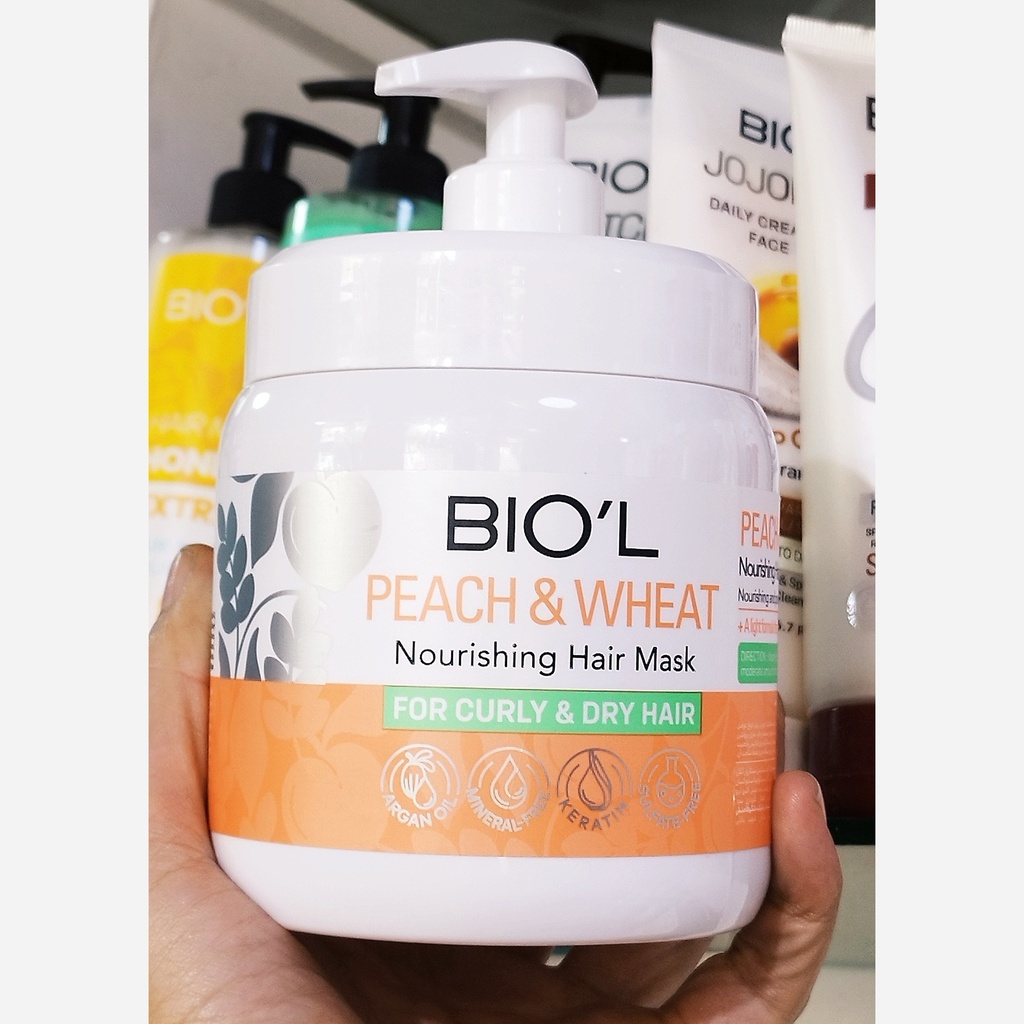 Biol Peach And Wheat 500ml For Curly and Dry Hair Strengthening Hair Mask
