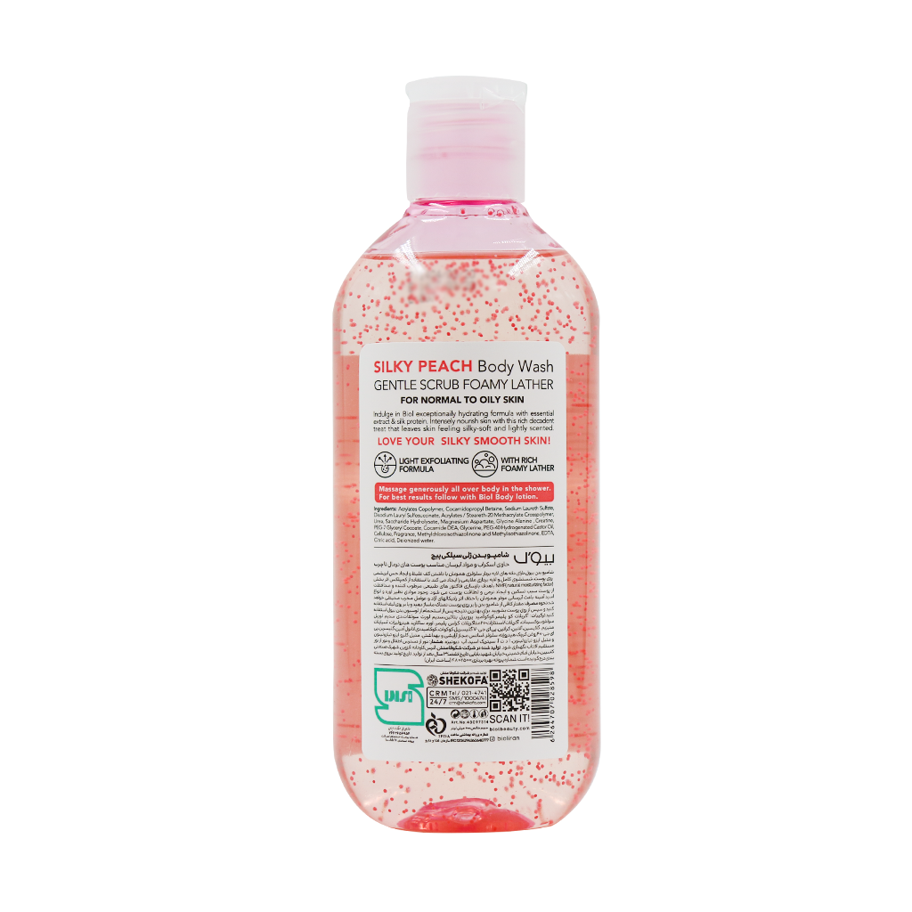 Biol Silky Peach 400ml For Oily Skin Body Wash