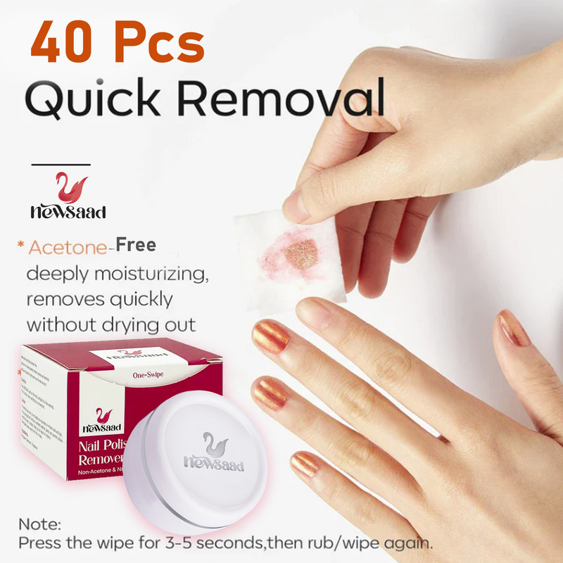 Newsaad 101 40pcs Pack Nail Polish Remover Pads