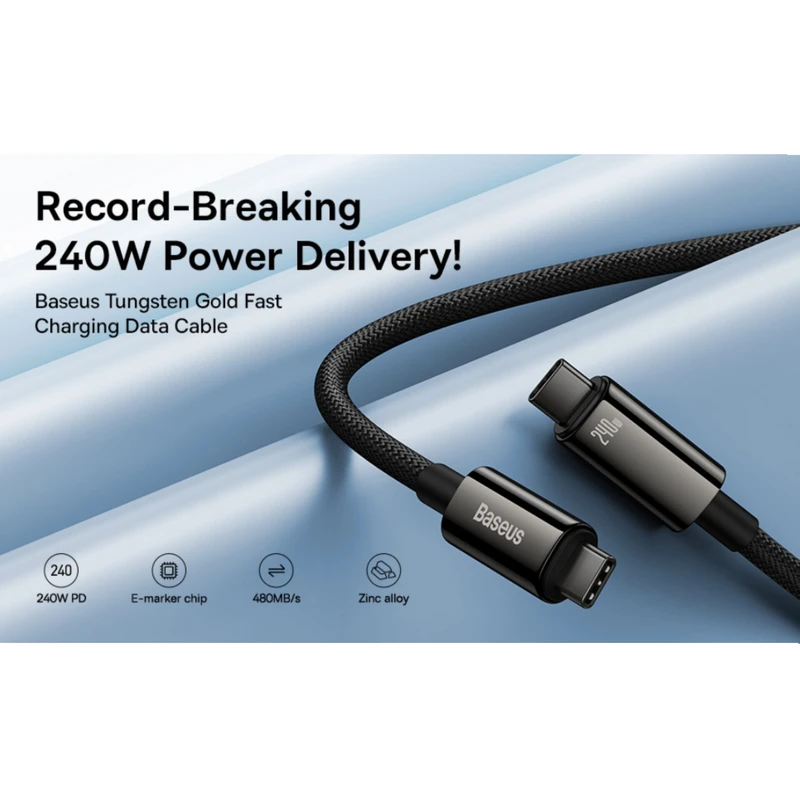 Baseus Tungsten 240W 1m USB-C Cable CAWJ040001