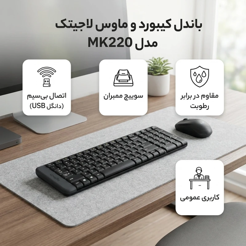 Logitech MK220 Wireless Keyboard and Mouse Combo (Tenkeyless)