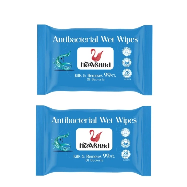 بسته دو عددی دستمال مرطوب Newsaad مدل AntiBacterial-W2 