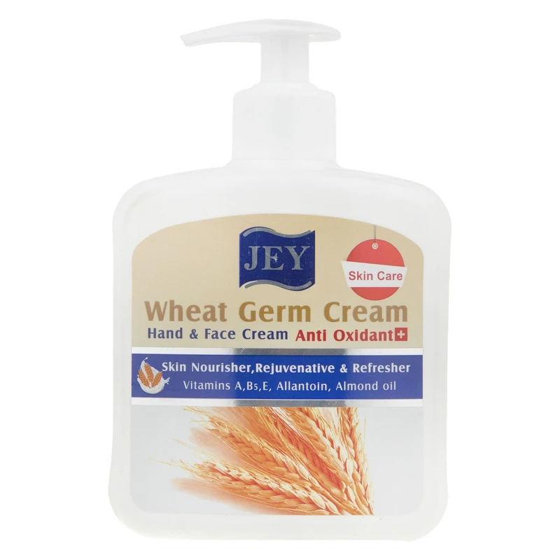 کرم نرم کننده دست و صورت Jey مدل Wheat germ حجم 450ml مناسب انواع پوست 