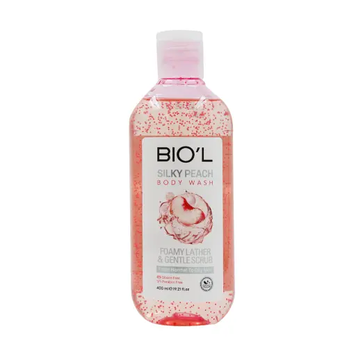 شامپو بدن بیول مدل Silky Peach حجم 400ml مناسب پوست چرب  